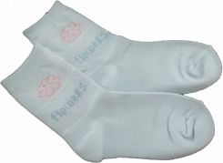 Ponožky dětské bavlna - FLOWERS světle modré - vel.17-18 (obuv 28-29) - obrázek 1