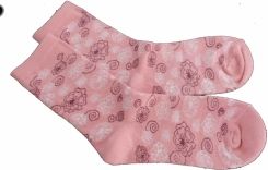 Ponožky dětské bavlna - HOLČIČKA růžovo-oranžové - vel.19-20 (obuv 30-31) - obrázek 1