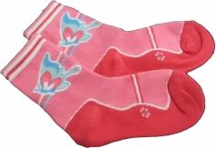 Ponožky dětské bavlna - MOTÝL růžové - vel.15-16 (obuv 26-27) - obrázek 1