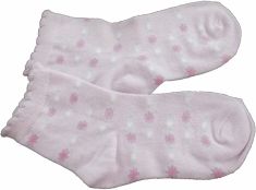 Ponožky dětské bavlna - DROBNÉ KYTIČKY světle fialové - vel.13-14 (obuv 24-25) - obrázek 1