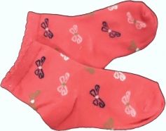 Ponožky dětské bavlna - MAŠLIČKY tmavě růžové - vel.11-12 (obuv 22-23) - obrázek 1
