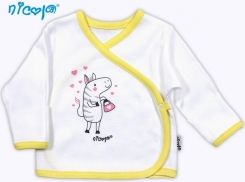 Košilka kojenecká bavlna - ZEBRA bílá se žlutou - vel.56 - obrázek 1
