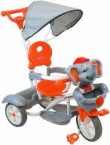 Tříkolka dětská - SLON šedo-oranžová - BabyMix - obrázek 1