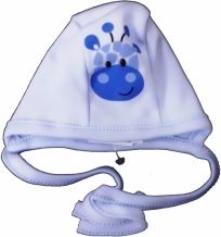Čepice kojenecká bavlna - GIRAFFE modrá - vel.56 - obrázek 1