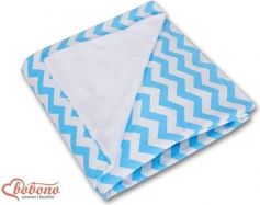 Deka do autosedačky oboustranná - VZOR CIK-CAK modro-bílý - 100x100cm - obrázek 2