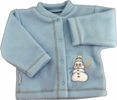 Kabátek kojenecký fleece - SNĚHULÁK modrý - vel.62 - obrázek 1