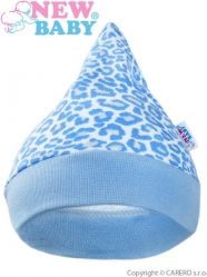 Čepička kojenecká bavlna - LEOPARDÍK modrá - vel.56 - obrázek 1