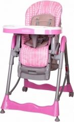 Židlička jídelní plastová - MAMBO růžová s puntíky - CotoBaby - obrázek 1
