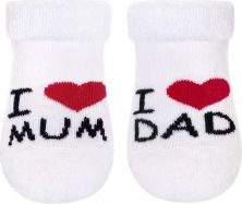 Ponožky kojenecké froté - MAM AND DAD bílé - vel.0-3měs. - obrázek 1
