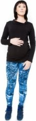 Legíny těhotenské dlouhé - VZOR JEANS modré - Be MaaMaa velikost S/M - obrázek 1