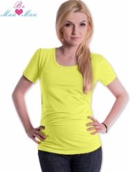 Tričko nejen těhotenské krátký rukáv - JOLY žluté i s potiskem na přání - Be MaaMaa    velikost L/XL, potisk bez potisku - obrázek 1
