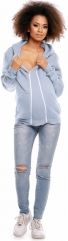 Těhotenská mikina s kapucí - VANDA světlá jeans velikost XL - obrázek 4