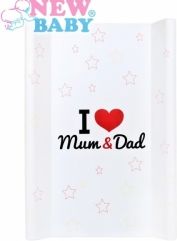 Podložka přebalovací měkká s hranami - I LOVE MUM AND DAD bílá - 80x50cm - obrázek 1