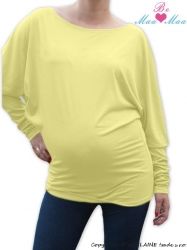 Těhotenské tričko dlouhý rukáv - TUNIKA symetrická žlutá - obrázek 1