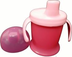 Hrníček dětský nevylévací s pítkem - JEDNOBAREVNÝ růžový - 250ml - obrázek 2