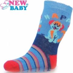 Ponožky kojenecké bavlna s ABS - PEJSEK modré - vel.10-14měs. - obrázek 1