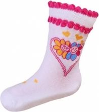 Ponožky dětské bavlna - SRDÍČKO bílé - vel.11-12 (obuv 22-23) - obrázek 1