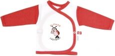 Košilka kojenecká bavlna - BROUČEK V LÉTĚ bílá s červenou - vel.62 - obrázek 1