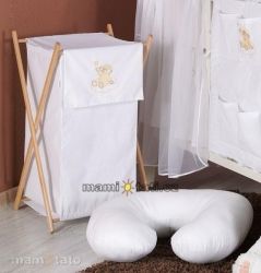 Koš na prádlo bavlna - MRÁČEK bílý - MamoTato - obrázek 1