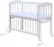Postýlka dřevěná MINI k posteli rodičů - BABY borovice bílá 90x41cm - Scarlett - obrázek 1