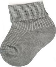Ponožky kojenecké bavlna - JEDNOBAREVNÉ řádkové šedo-hnědé - vel.3-6měs. - obrázek 1