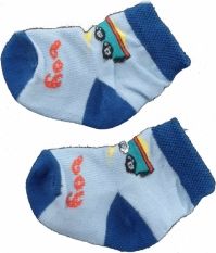 Ponožky kojenecké bavlna - NÁKLADNÍ AUTO modré - vel.0-3měs. - obrázek 1