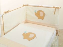 Mega set do postýlky 13-dílný s moskytiérou - SLON LUX piškotový - MamoTato rozměr 120x90cm - obrázek 2