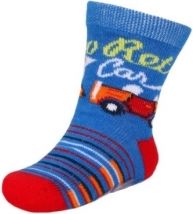 Ponožky kojenecké bavlna - RETRO CAR modré - vel.6-9měs. - obrázek 1