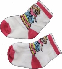 Ponožky kojenecké bavlna - PRINCEZNA smetanovo-malinové - vel.3-6měs. - obrázek 1