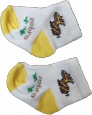 Ponožky kojenecké bavlna - ZEBRA metanovo-žluté - vel.0-3měs. - obrázek 1