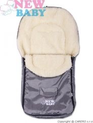 Fusak do kočárku ovčí vlna - CLASSIC šedý - NewBaby - obrázek 1