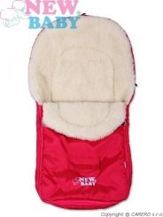 Fusak do kočárku ovčí vlna - CLASSIC růžový - NewBaby - obrázek 1