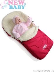 Fusak do kočárku ovčí vlna - CLASSIC růžový - NewBaby - obrázek 2