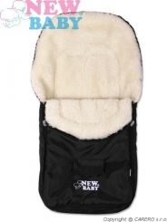 Fusak do kočárku ovčí vlna - CLASSIC černý - NewBaby - obrázek 1
