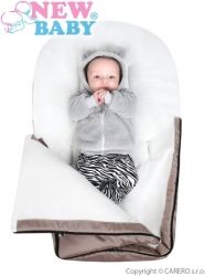 Fusak do kočárku fleece - WOMAR S VÝŠIVKOU šedý - obrázek 3