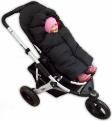 Fusak do kočárku multifunkční fleece - FLEXI černý s přírodní - IvemaBaby - obrázek 6