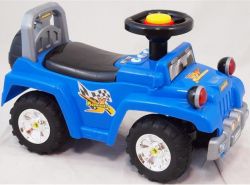Jezdítko/Odrážedlo plastové se zvuky - TERÉNNÍ AUTO modré - BabyMix - obrázek 1