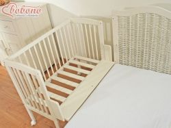 Postýlka dřevěná i k posteli rodičů - MINI BÍLÁ s matrací - Bobono - obrázek 3
