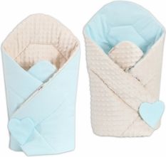 Rychlozavinovačka oboustranná Minky - BAVLNA tyrkysová/MINKY béžová- BabyNellys - obrázek 1