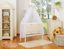 Souprava do MINI postýlky 6-dílná SIMPLE - VZOR CIK-CAK béžová s nebesy - Bobono - obrázek 3