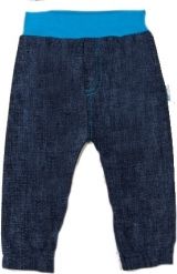 Tepláčky/Kalhoty kojenecké bavlna - JEANS tmavě modré - vel.56 - obrázek 1