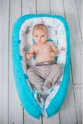 Lůžko/Hnízdečko pro miminko Minky - LITTLE MAN s tyrkysovou - Belisima - obrázek 2