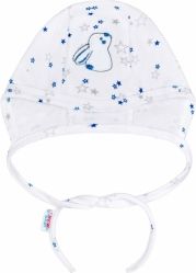 Čepice kojenecká bavlna - MAGIC STARS hvězdičky modro-šedé - vel.50 - obrázek 1