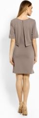 Těhotenské šaty/tunika i kojící krátký rukáv - VÝŠIVKA cappuccino - Bee MaaMaa velikost L/XL - obrázek 3