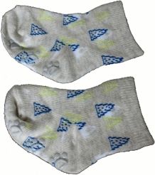 Ponožky kojenecké bavlna s ABS - FOREST světle šedé - vel.6-9měs. - obrázek 1