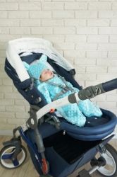Fusak/Kombinéza do autosedačky/kočárku - MINKY světle růžová - vel.0-6měs. - obrázek 7