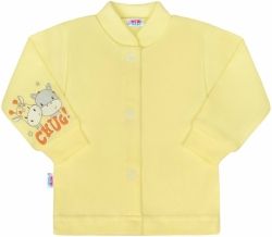 Kabátek kojenecký bavlna - ŽIRAFKA A OSLÍK žlutý - vel.56 - obrázek 1