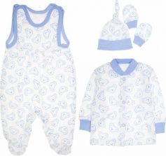 Souprava kojenecká 4-dílná bavlna - KOALY bílo-modrá - vel.56 - obrázek 1