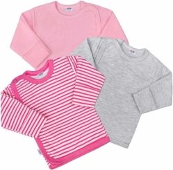 Košilka kojenecká bavlna - SADA 3ks s růžovou - vel.50 - obrázek 1