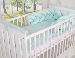 Mantinel do postýlky copánkový - MAGIC LOOP světle mátový - obrázek 1